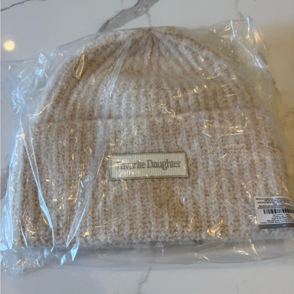 Favorite Daughter Cream Knit Beanie